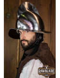 Casco morrión Castellón de conquistador español, siglos XV-XVI
