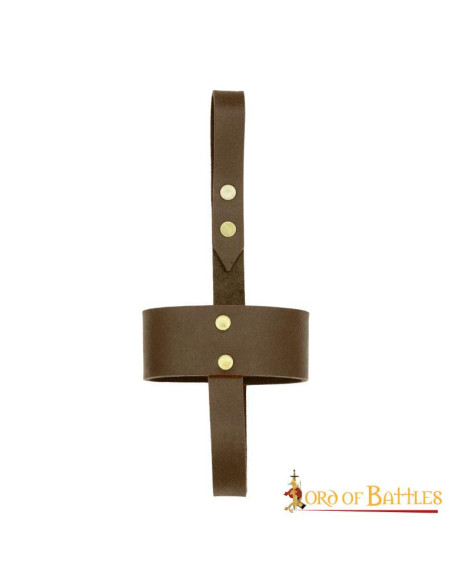 Soporte de cuero marrón para vasos y...