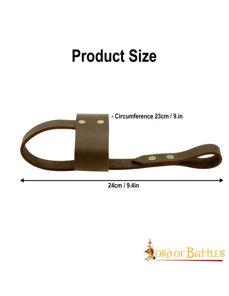 Soporte de cuero marrón para vasos y...