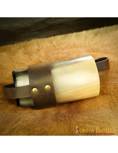 Bruin lederen houder voor hoornen...