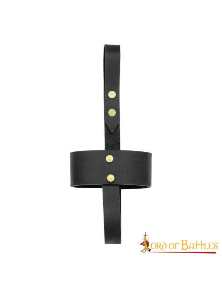 Soporte de cuero negro para vasos y...