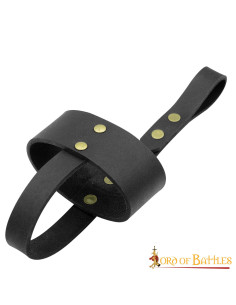Soporte de cuero negro para vasos y tazas de cuerno 2