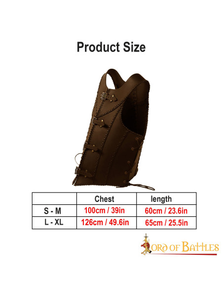 Corsé marrón de cuero Dama Guerrera Corsé marrón de cuero Dama Guerrera