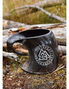 Keltischer Bierkrug mit Valknut und Runen (650-800 ml.) 2