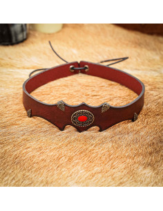 Tiara de cuero con gema fantasía medieval