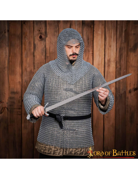 Ringbrynje med bøddelringe 10 mm....