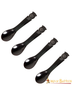 Set 4 cucharas medievales en cuerno de Buey