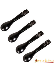 Set 4 cucharas medievales en cuerno de Buey 2
