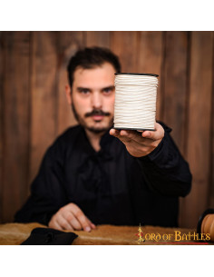 Rollo cordón de cuero blanco
