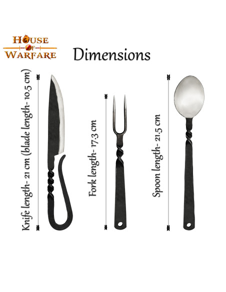 Juego cubiertos medievales: cuchara,...