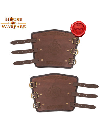 Brazaletes Celtas Deluxe con Trisquel grabado - Marrones