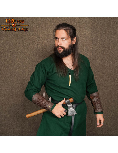 Brazaletes vikingos Olsen en cuero marrón