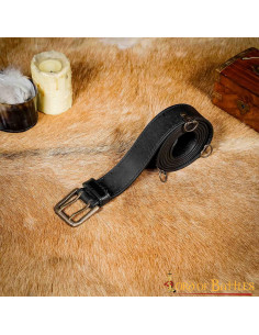 Cinturón medieval fantasía en piel - Negro 2