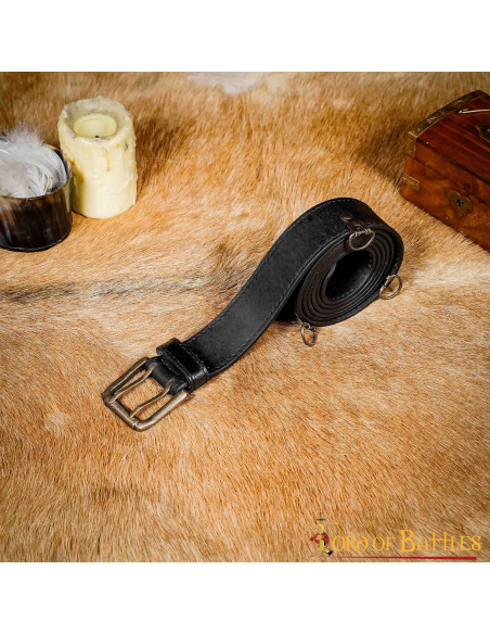 Middeleeuwse fantasie leren riem - Zwart