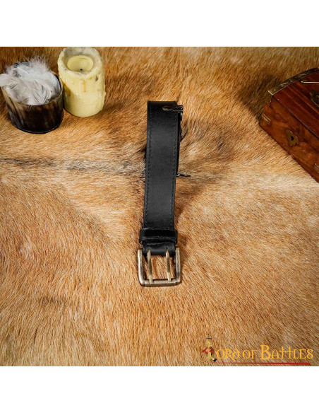 Middeleeuwse fantasie leren riem - Zwart