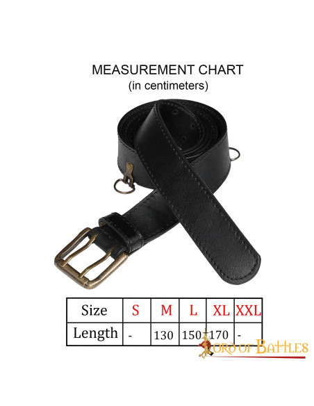 Cinturón medieval fantasía en piel -...