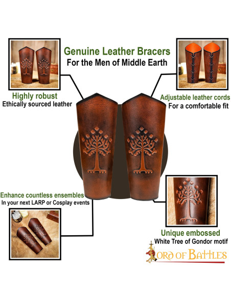 Minas Tirith hvide træarmbånd - brun