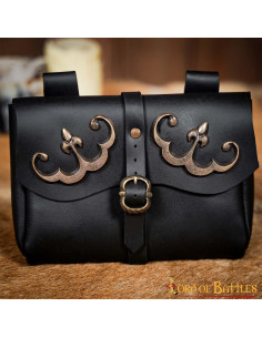 Taske, fanny pack type, fra senmiddelalderen (13x18 cm.)