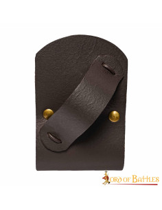 Baldric voor houten zwaarden in leer - Bruin (13x8 cm.) 2