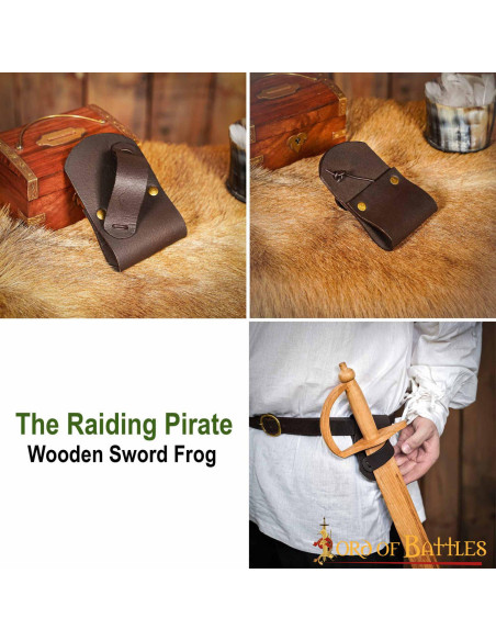 Baldric voor houten zwaarden in leer...