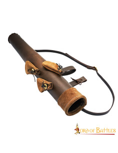 Bruin leren pijlkoker met pijlpuntzakjes (60 cm.) 2