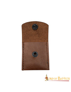 Praktisch middeleeuws leren tasje - Bruin (6,8x6,3 cm.) 2