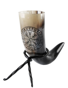 Keltische hoorn Vegvísir met steun (200-300 ml.)
