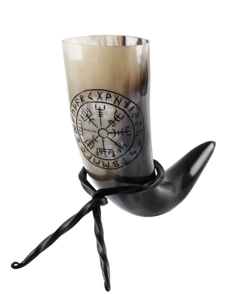 Cuerno celta Vegvísir con soporte...