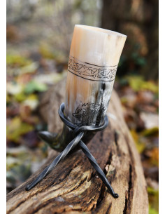 Viking Norse Wolf Fenrir Horn mit Halterung (200-300 ml.) 2