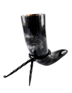 Vikingehorn Odin rider på Sleipnir med støtte (200-300 ml.)