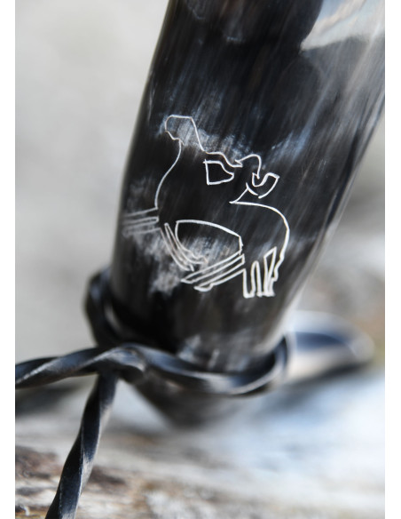 Vikinghoorn Odin rijdend op Sleipnir...