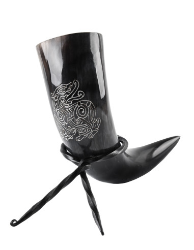 Viking Dragon horn med støtte (200-300 ml.)