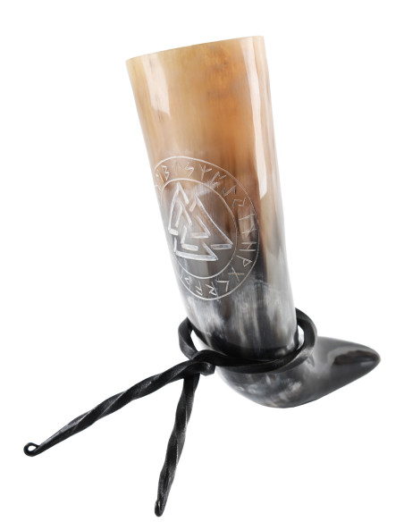 Keltisches Valknut-Horn mit Stütze...