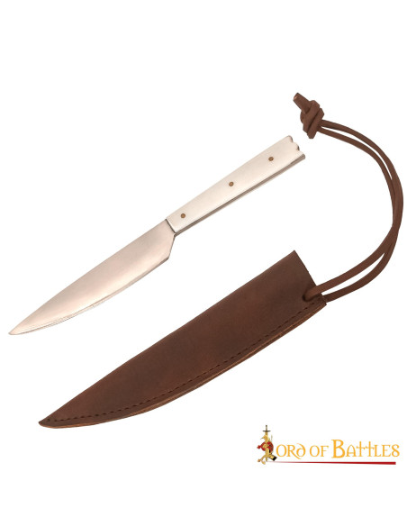 Cuchillo medieval con mango de hueso...