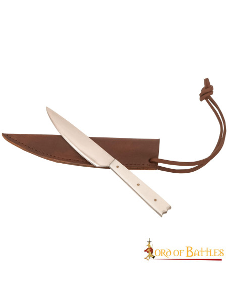 Middelalderkniv med knogleskaft (19 cm.)