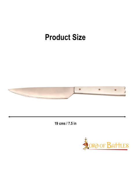 Middelalderkniv med knogleskaft (19 cm.)