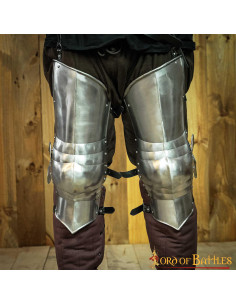 Piernas de armadura medieval en acero (51,5 cm.)