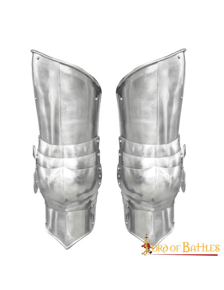 Piernas de armadura medieval en acero...