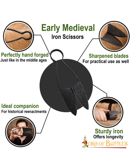 Middelalderhåndsmedet jernsaks (24 cm.)