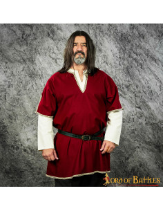 Túnica Vikinga con doble manga - Granate