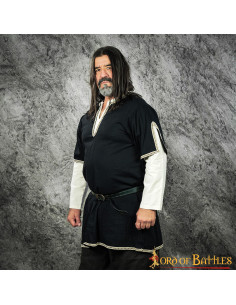 Viking tuniek met dubbele mouwen - Zwart 2