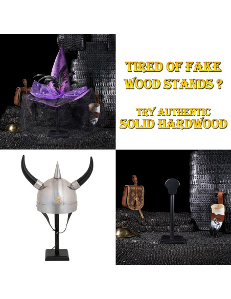 Træstøtte til at hænge hjelme (40,5 cm.)