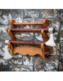 Soporte de pared en madera para colgar 2 espadas (38x30,5 cm.)