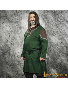 Túnica medieval, modelo Egipto, manga larga - Verde