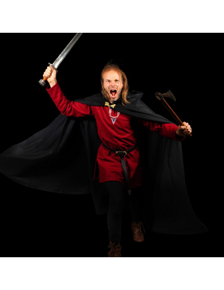 Capa de lana grande con broche de...