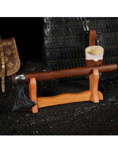 Tischhalterung aus Holz zum Aufhängen von 1 Schwert (34 cm). 2