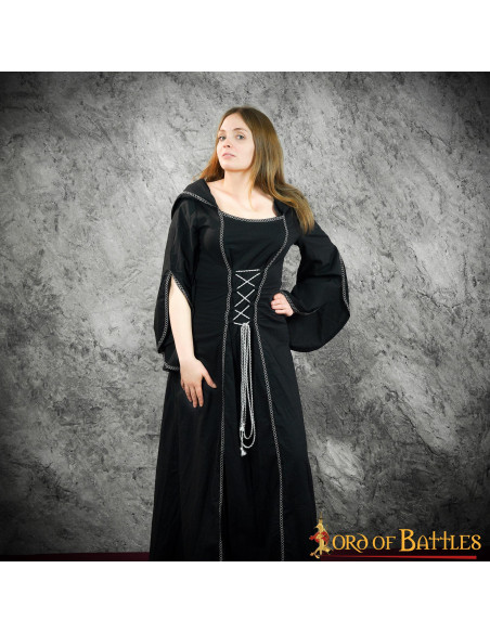 Mittelalterkleid Frau Morgana - Schwarz