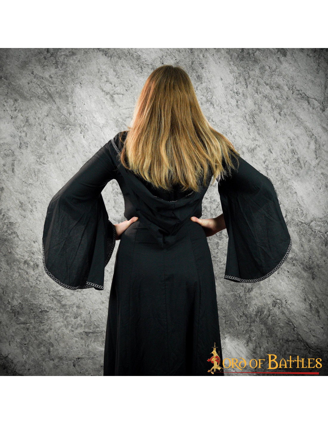 Vestido medieval mujer Morgana - Negro ⚔️ Tienda-Medieval