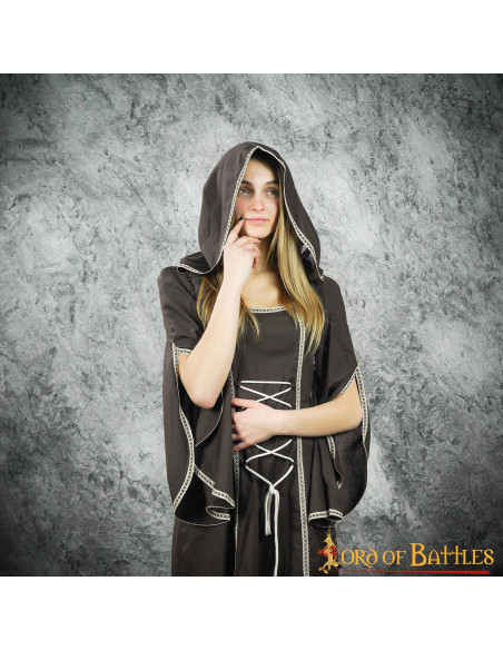 Vestido medieval mujer Morgana - Marrón
