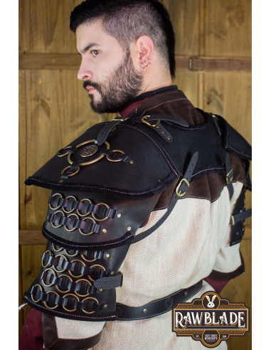 Fighter Combat Gorget med skulderpuder - sort